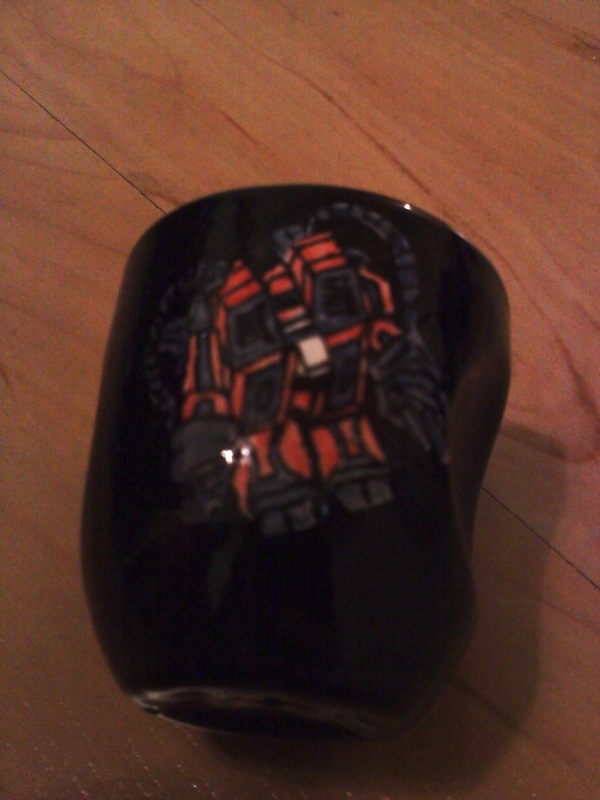 Hand-painted ceramic piece, detail view