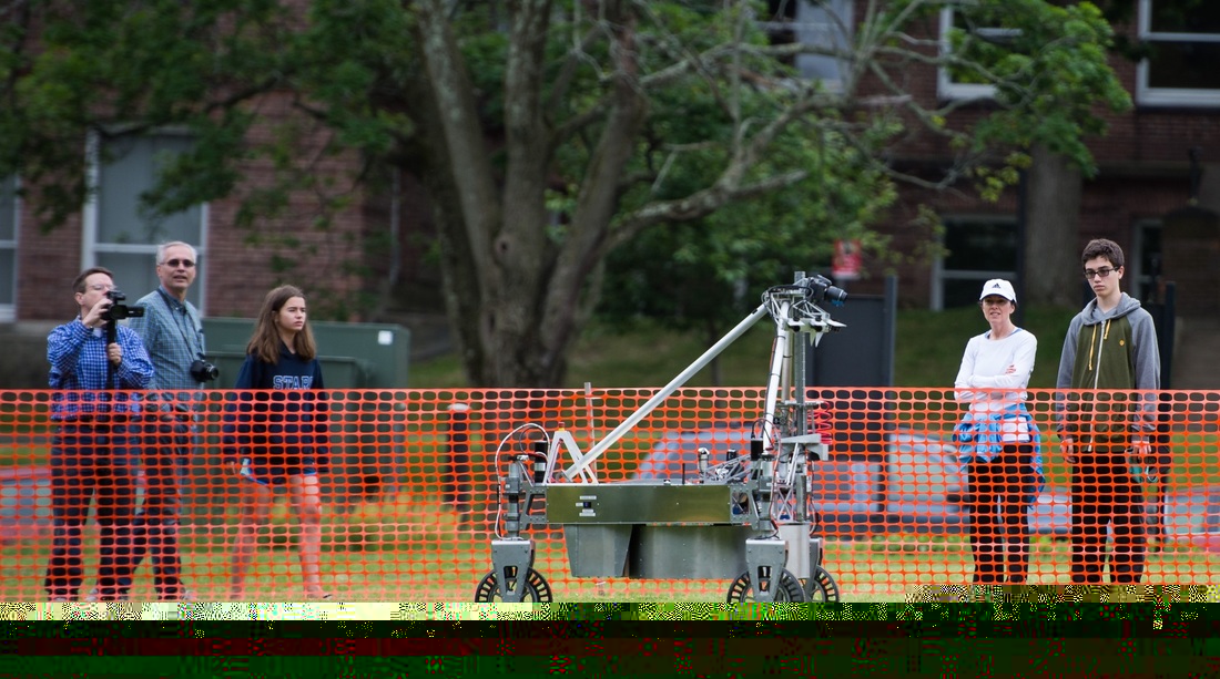 The robot in the field during a test run